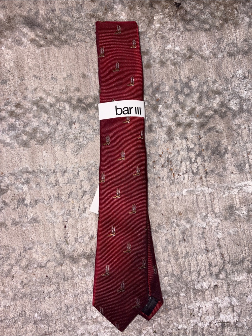 Bar III Red-Burgundy Woven Cowboy Boot Tie